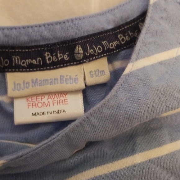 JOJO MAMAN BEBE blue striped set - Picture 2 of 5